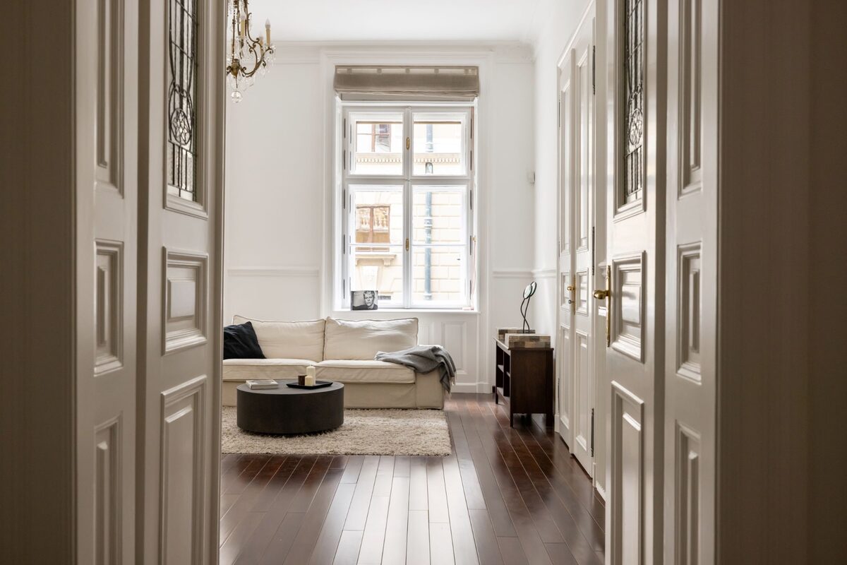 Living room and dining area